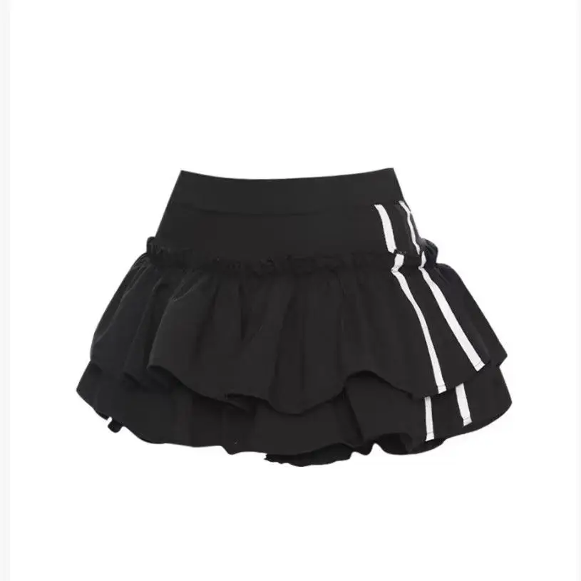 Women's Black Gothic Line Mini Skirt Y2K Harajuku High Street 2000S A-Line Short Skirt Sexy Retro 90S Fashion Clothing 2026 New