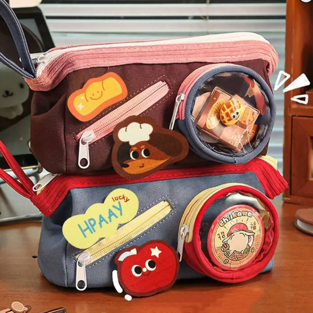 

Cartoon Multilayer Pen Bag Multifunctional Large Capacity Stationery Bag Portable Stationery Organizer Back To School