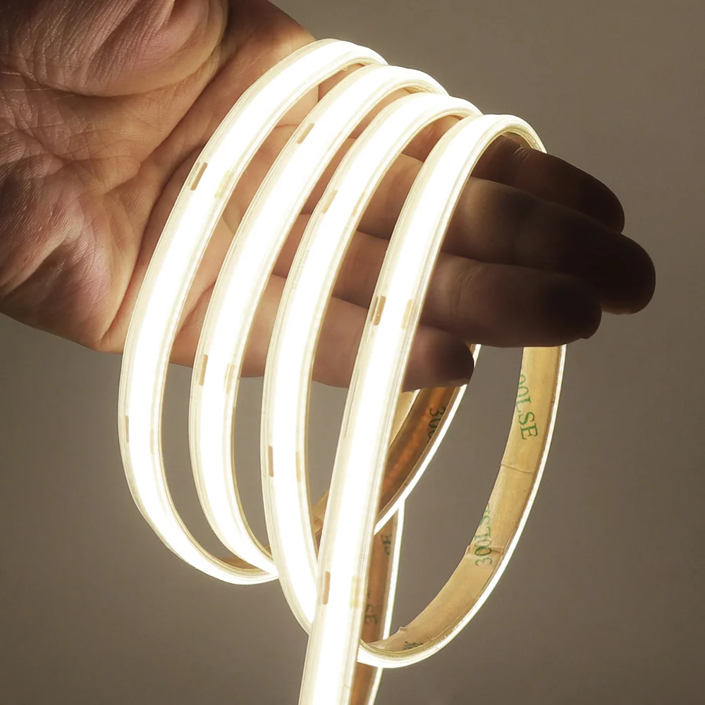 Waterproof COB LED Strip Light 12V 24V 3000K 4000K 6000K IP67 Flexible Led Tape 480LEDs/m 5m 10m 20m 0.5m 1m 2m Linear Lighting