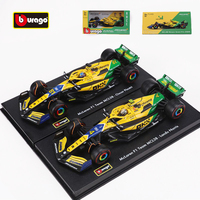 Bburago 1:43 2024 McLaren MCL38 Monaco Grand Prix 4 Lando Norris 81 Daniel Ricciardo Alloy Diecast Car Model F1 Racing Gift