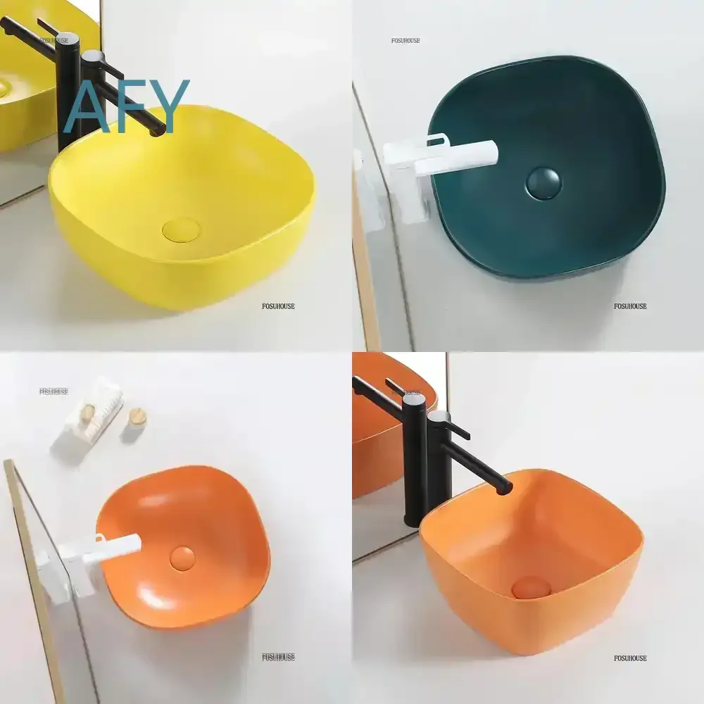 Light Luxury Small Above Counter Basin for Kitchen for Nordic Dark Matte Bathroom Sinks for Ceramic Household Sink for