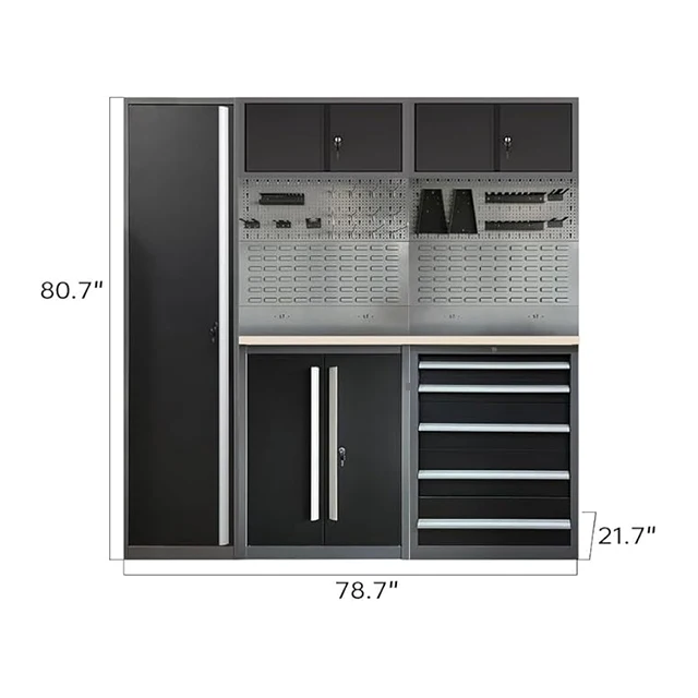 JZD Stainless Steel Tool Cabinet Industrial Workbench with Drawers Garage Storage Wall Cabinet Complete Workshop Tool Trolley