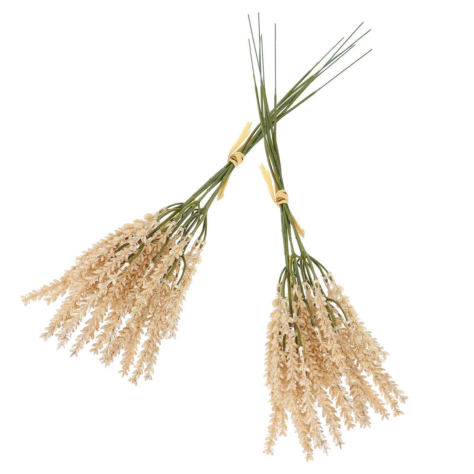 

2Pcs Simulated Wheat Ears Plastic Dry Grass Autumn Bouquet Decorative Plants Home nament Bedroom Living Room Wedding Party