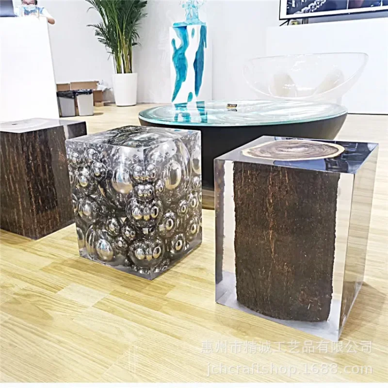 Transparent resin joined fiberglass plastic arts and crafts sculpture ornament hotel new Chinese furniture decoration