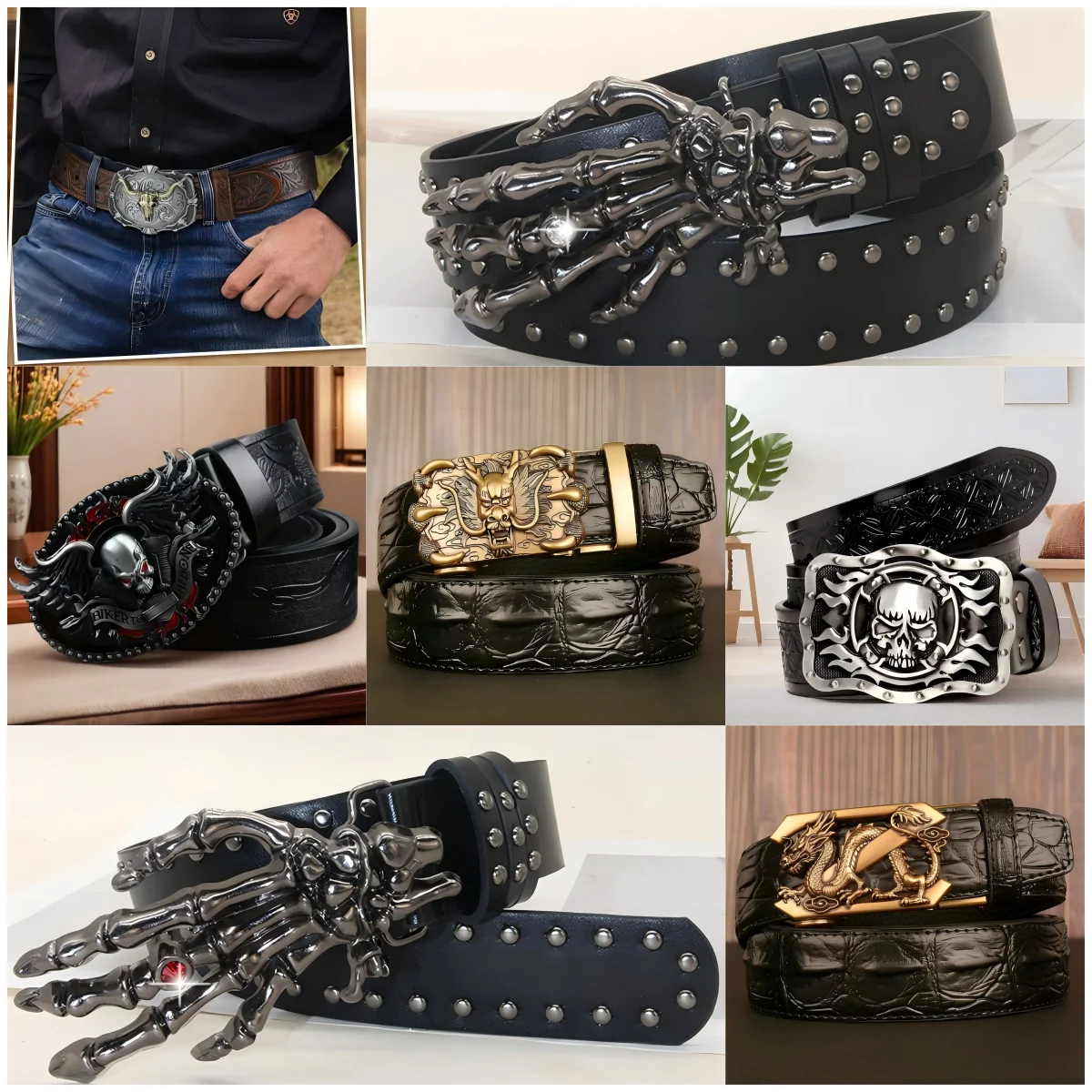 2026 Retro-Gürtel für Herren und Damen in verschiedenen Stilen – modischer Hip-Hop-Trend-Herren-Ledergürtel mit Metallverschluss-Dekoration