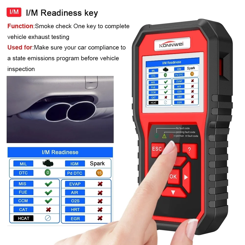 KONNWEI KW850 OBD2 Scanner EODB CAN Auto Scanner One Click Update Car Diagnostic better than ELM327 Scan Tool Battery Tester