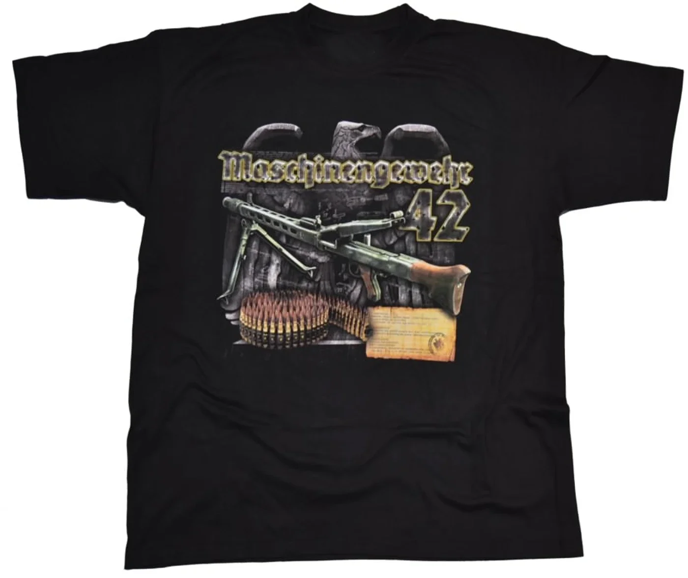 Summer Cotton Short Sleeve O-Neck Mens T Shirt New Unique Reichsadler Military Weapon MG-42 Machine T-Shirt.S-5XL harajuku Gun