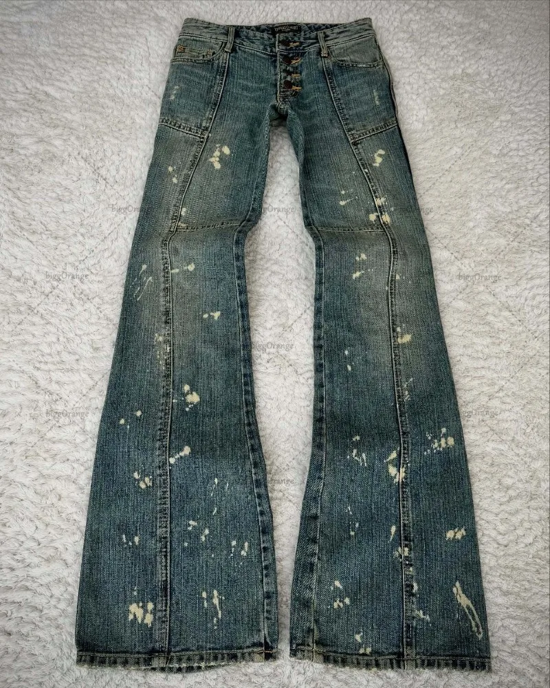 

Рок Хип-Хоп Ретро Уличные Тонкие Джинсы С Высокой Талией Женщины Y2K Повседневная Мода Harajuku Винтаж Прямые Широкие Брюки Мужчины