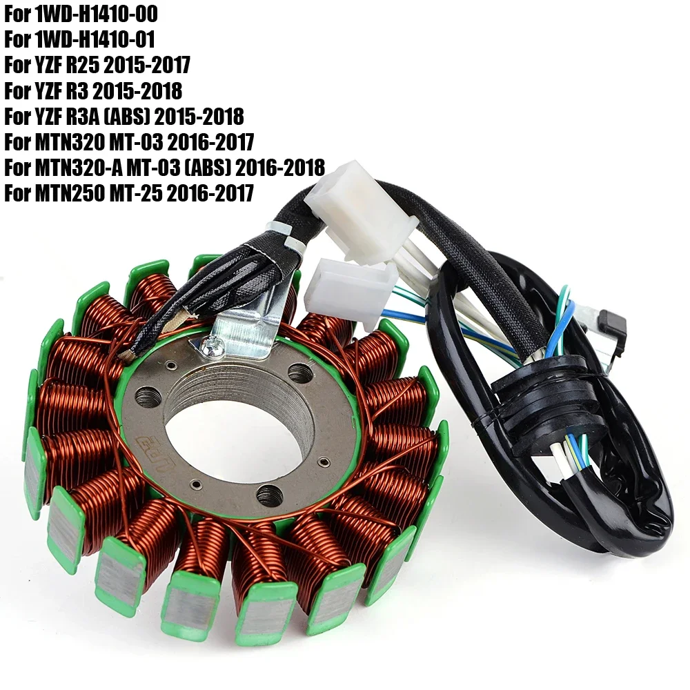 Stator Coil For Yamaha YZF R3 R25 R3A ABS MT-03 MT-25 MTN320 MTN250 2015-2018 2017 2016 1WD-H1410-00 1WD-H1410-01 YZF-R3 MT03