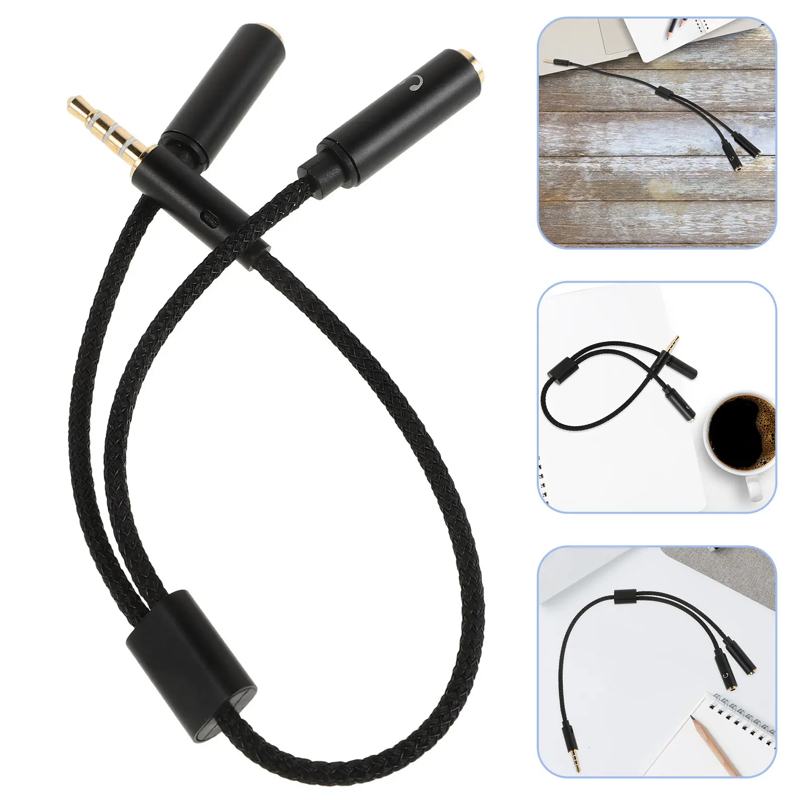 3.5mm Headphone Audio Splitter Cable Male to Female Dual Output Splitter for Headphones Speakers Microphone Sharing Broad