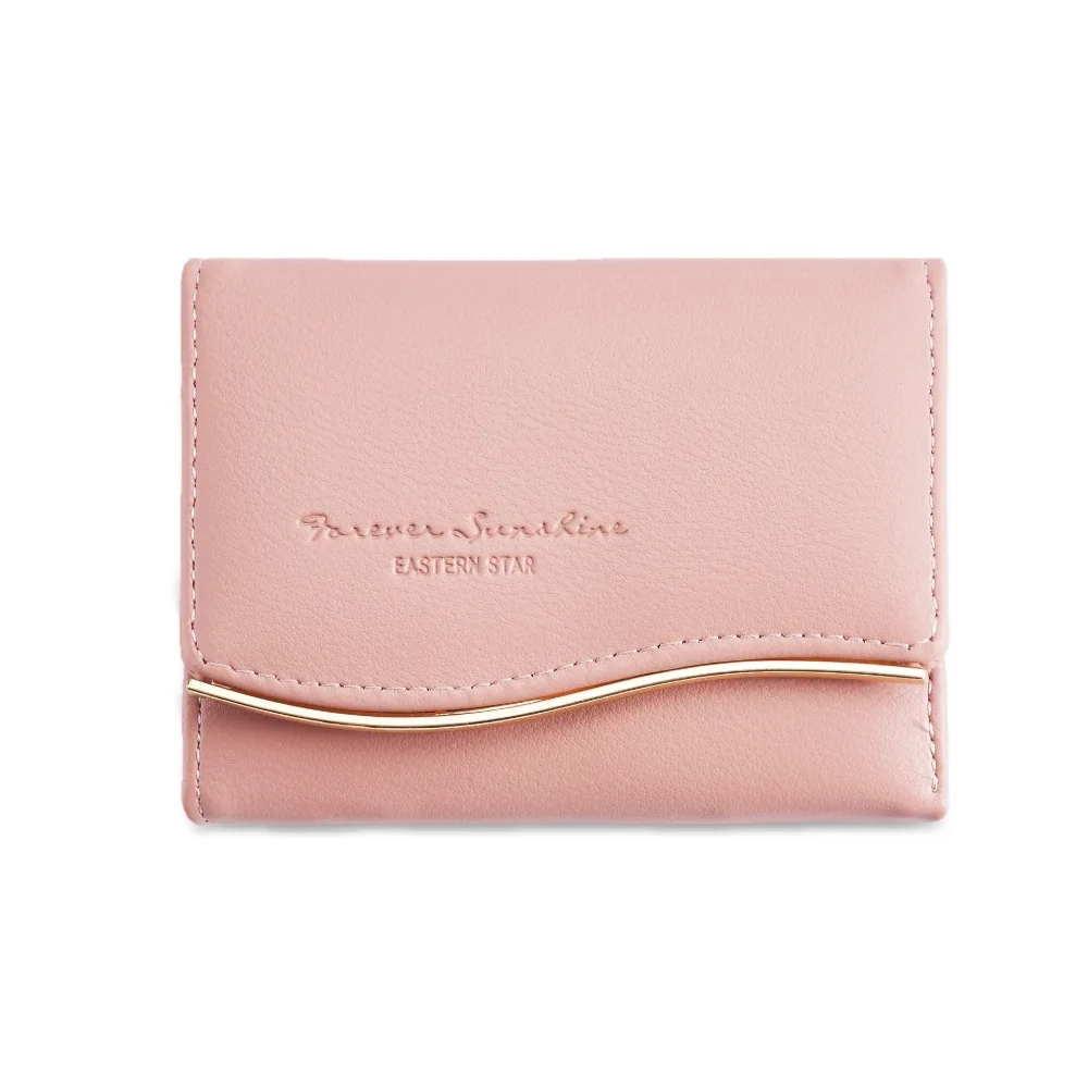 新しい超薄型ショートウォレット複数のカードスロットソリッドカラーコインバッグ PULeather マネーバッグ女性