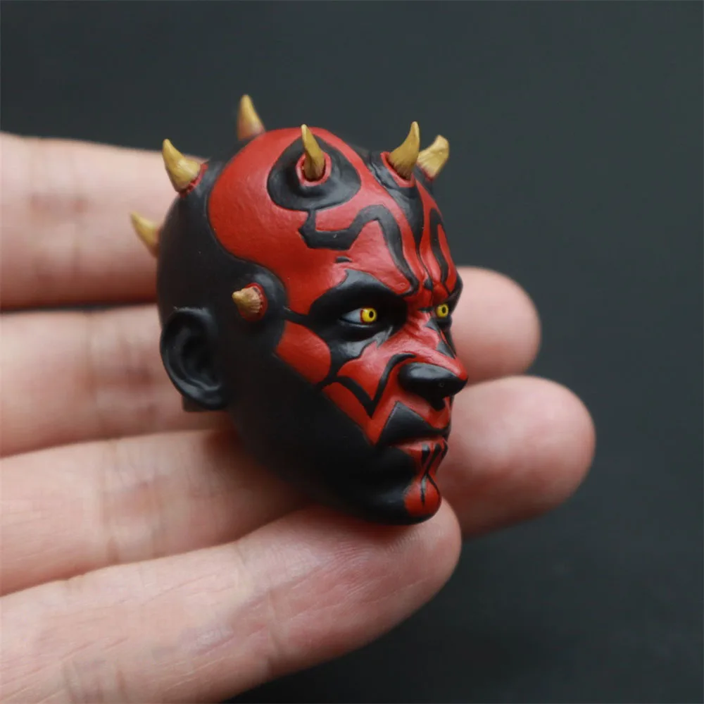 Hete Verkoop 1/6e Darth Maul Schurk Mannelijke Hoofd Sculptuur Carving Model Voor 12Inch Actiefiguren Diy