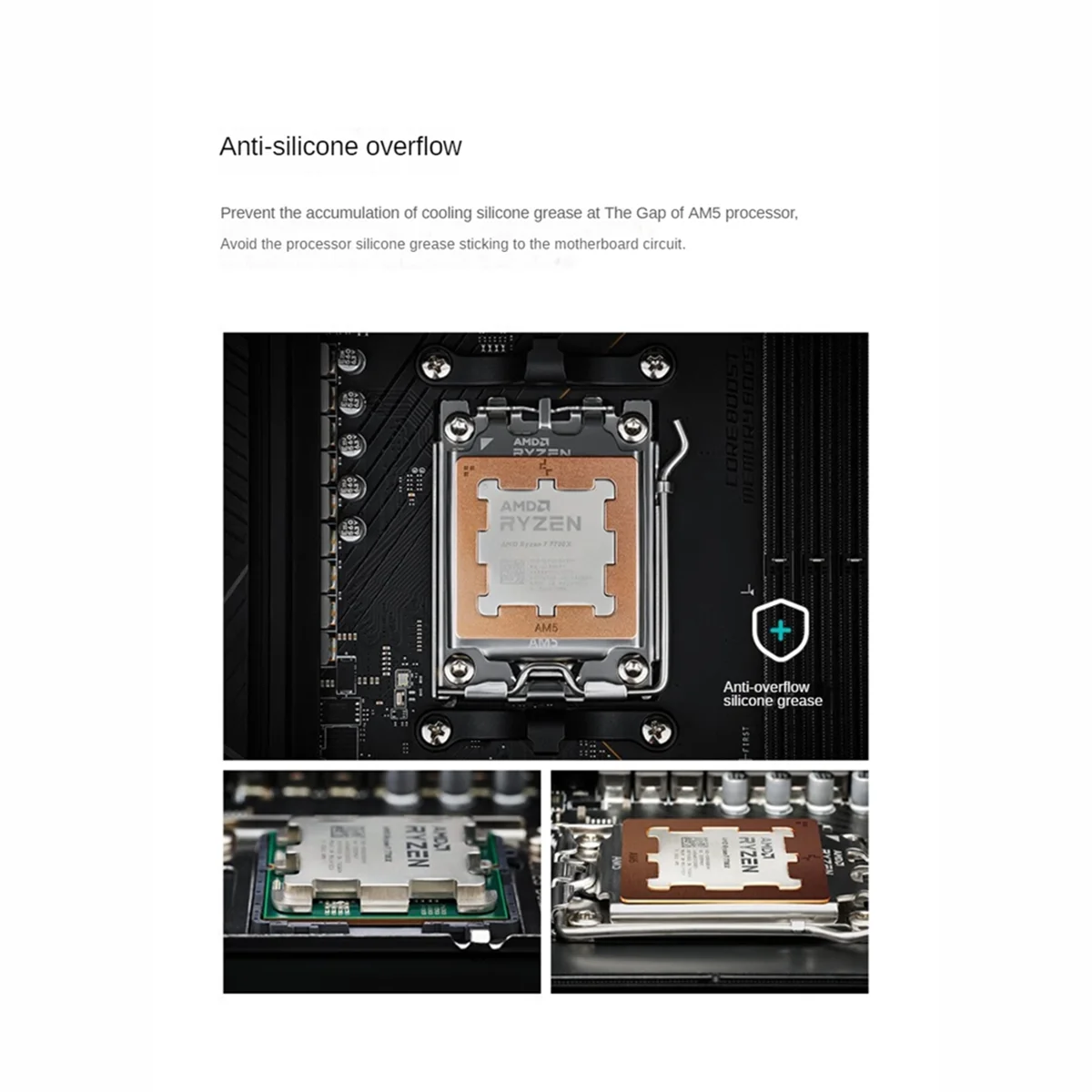 B49CDeepcool Thermal Paste Guard AM5 CPU Cooler Armor for 7950X 7900X 7700X 7600X Chips Heatsink Cover