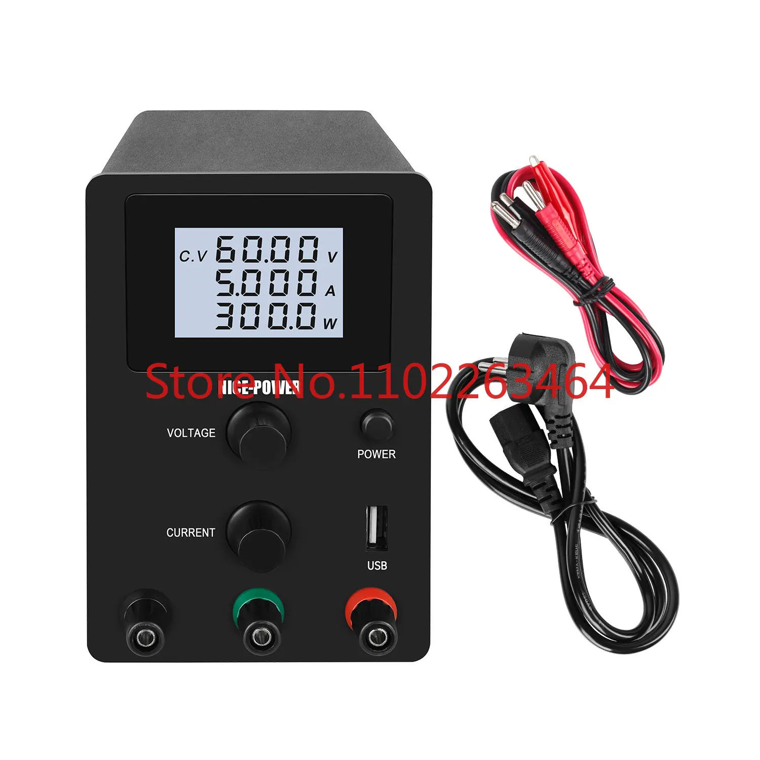 R-SPS605D 60V 5A Matte Black USB Interface DC Switching Power Source Digital Adjustable Variable Power Supply for Testing Repair