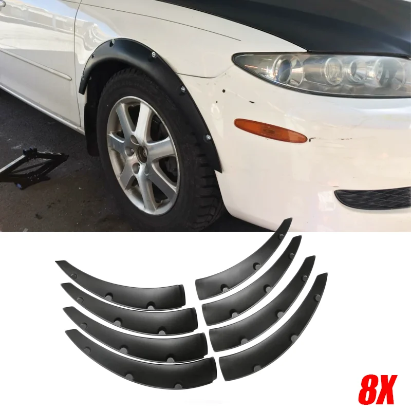 

8Pcs Universal Flexible Car Fender Flares Extra Wide Body Wheel Arches For Audi A3 8P A5 A6 Honda Civic Bmw E60 E90 E91 F20 G20