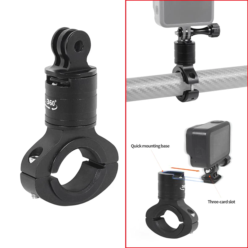

360 Swivel Bike Camera Holder Quick Release Split Mount Handlebar Clamp Motorcycle Bracket for GoPro Hero 13 12 11 DJI Action 4