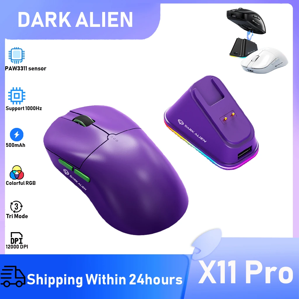 

X11Pro Tri Mode Wireless Gaming Mouse with Charging Dock PixArt PAW3311 Sensor BT/2.4G/Wired 12000DPI Mice Esports for Laptop PC