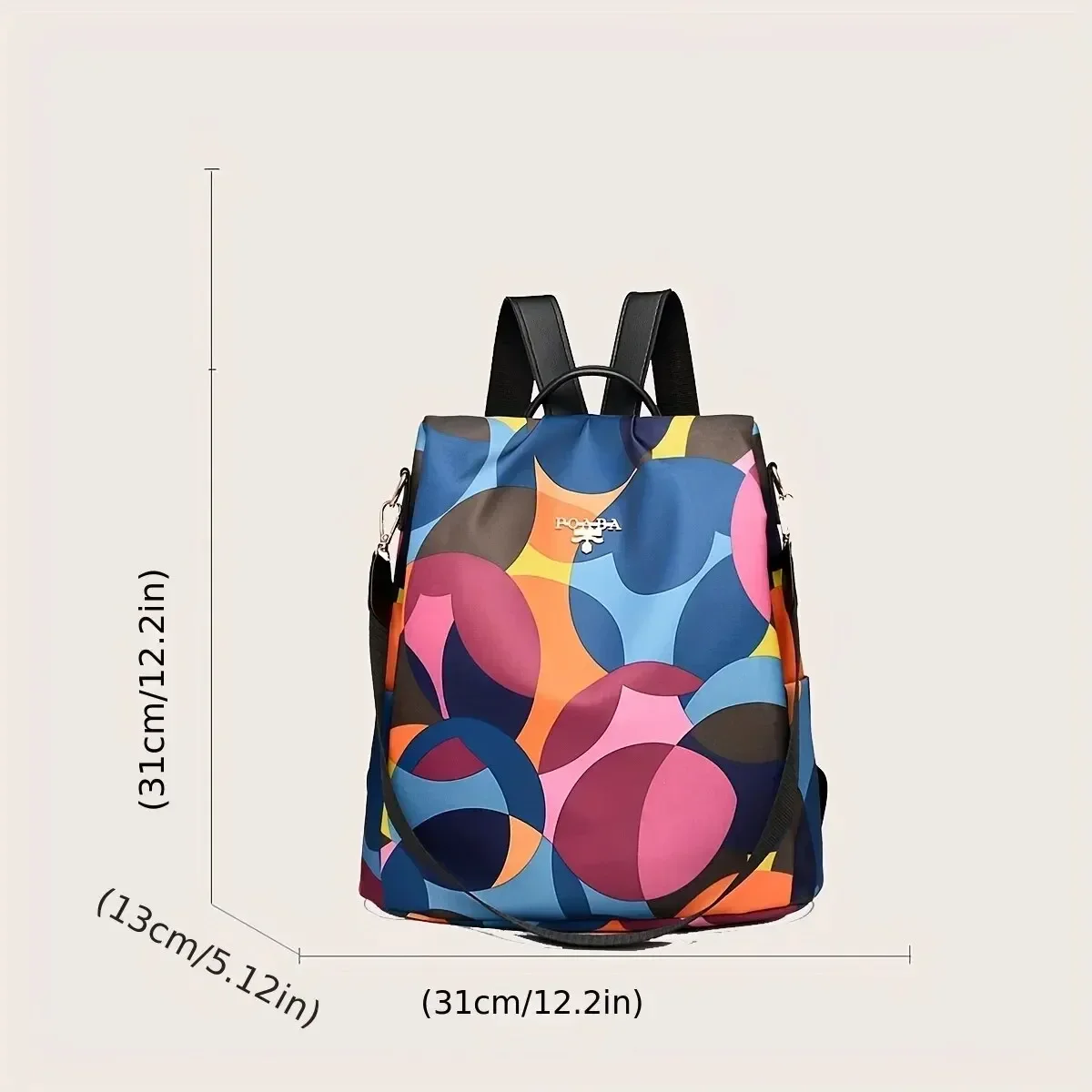 Colorful Anti-Theft Backpack Purse, Waterproof Convertible Travel Daypack, Women's Casual Preppy School Knapsack & Bag