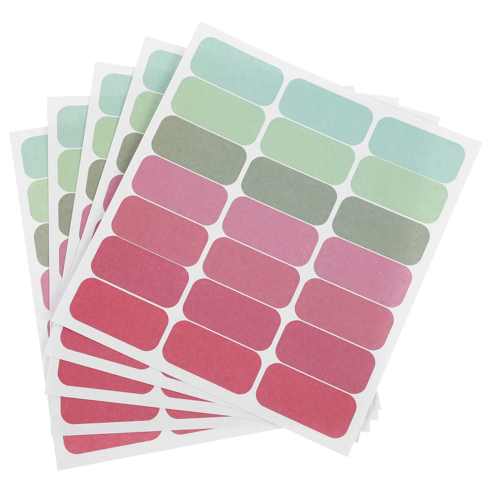 

5 Sheets Self Adhesive Blank Write on Labels Colored Stickers for Food Containers Jars Essential Oil Bottles School Organization