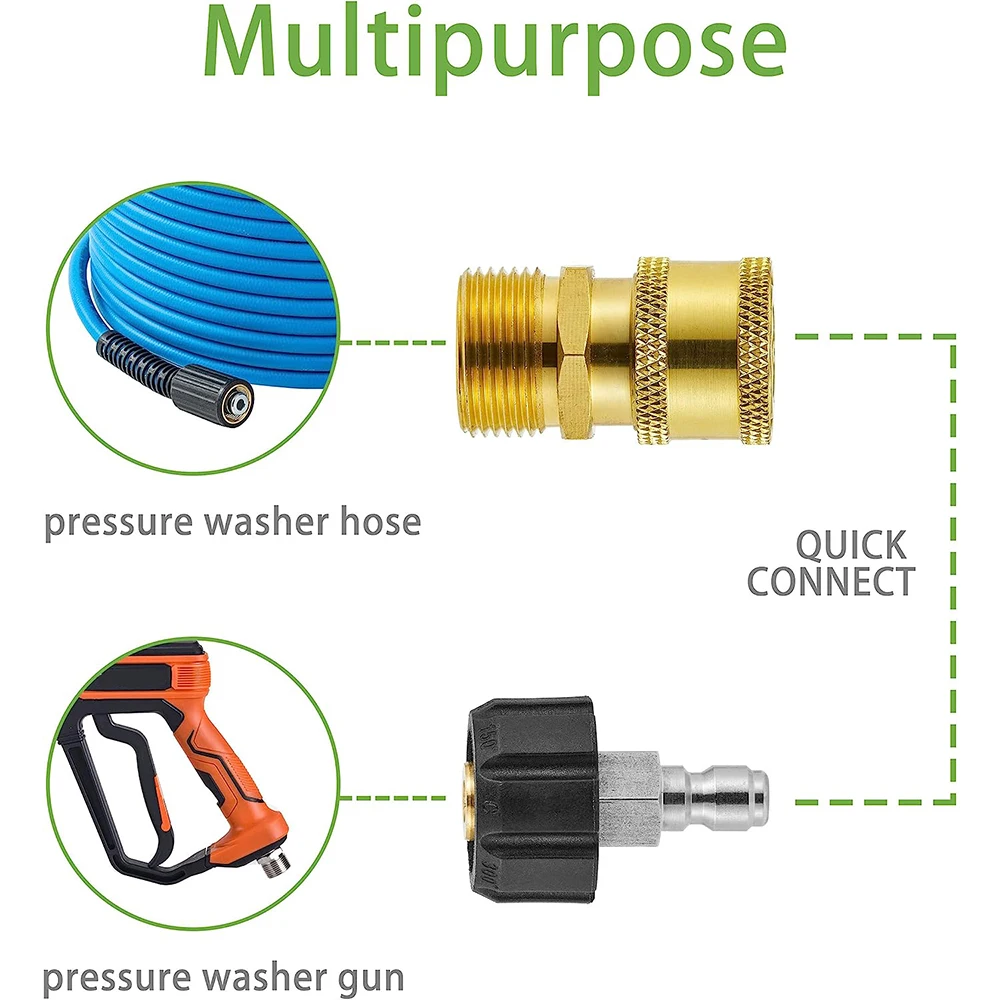 Imagem -04 - Lavadora de Pressão Mangueira Gun Adapter Quick Connect Fitting Lavadora de Latão Quick Release Connector M22 14 mm a 8