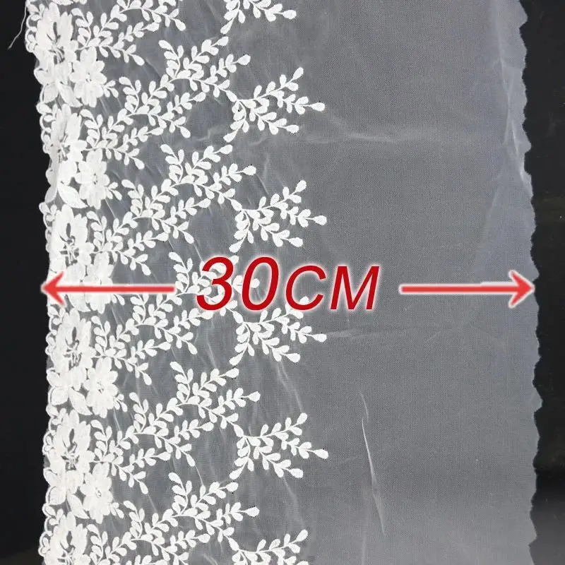 (1 Yard/lot) 30cm Mesh water-soluble Lace Fabric Net Yarn Webbing Clothing Accessories Material Handmade Making Wedding Dress