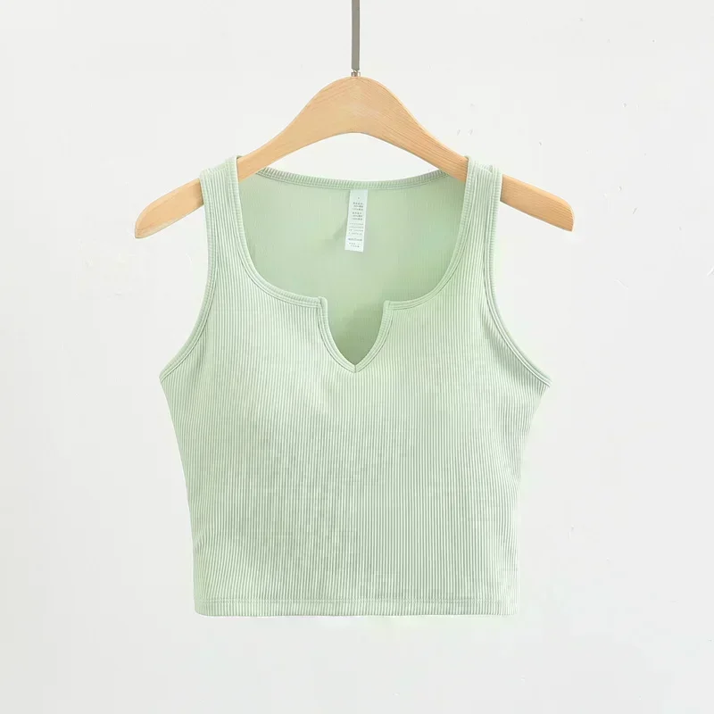 Lemon Ribbed เสื้อกีฬาสําหรับผู้หญิงถ้วยกึ่งคงที่คุณภาพสูงโยคะ Push Up Bras สําหรับฟิตเนสหญิงออกกําลังกายชุดชั้นใน