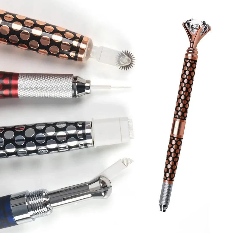 

3D вышивка бровей и губ, ручная ручка для микроблейдинга, искусственный бриллиант для головы, перманентный макияж, ручная работа, татуировка, ручка для бровей, 1 шт.