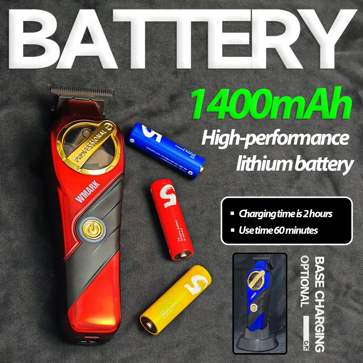 WMARK 9213 محرك الإرتفاع المغناطيسي النقش المقصات اللاسلكية 9000 دورة في الدقيقة مقص الشعر الرجال المهنية صالون الشعر المتقلب