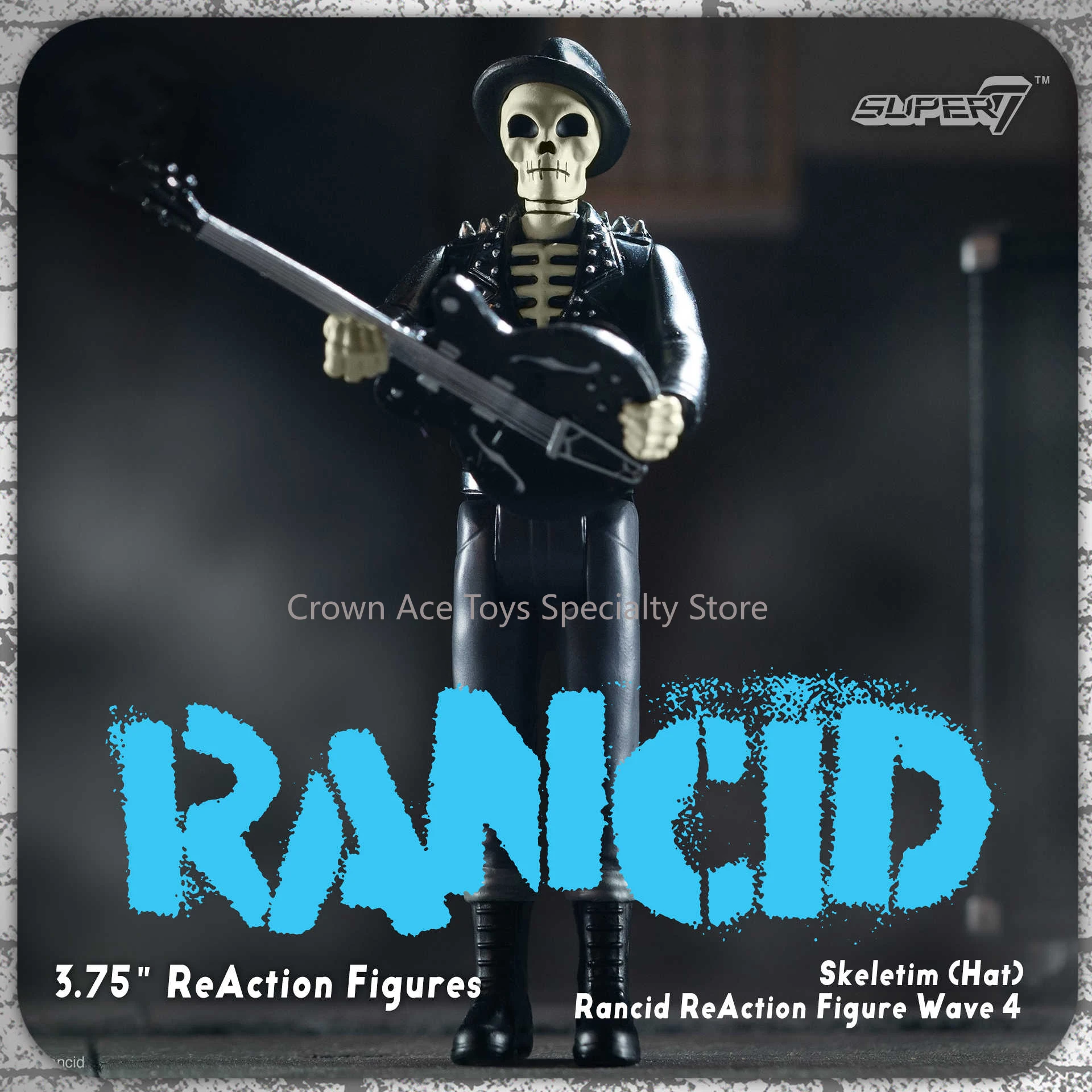 

In Stock Super7 Rancid ReAction Figure Wave 4 Hanging Card Skeletim Hat 3.75in Action Figure Trendy Collectible Desktop Toy Gift