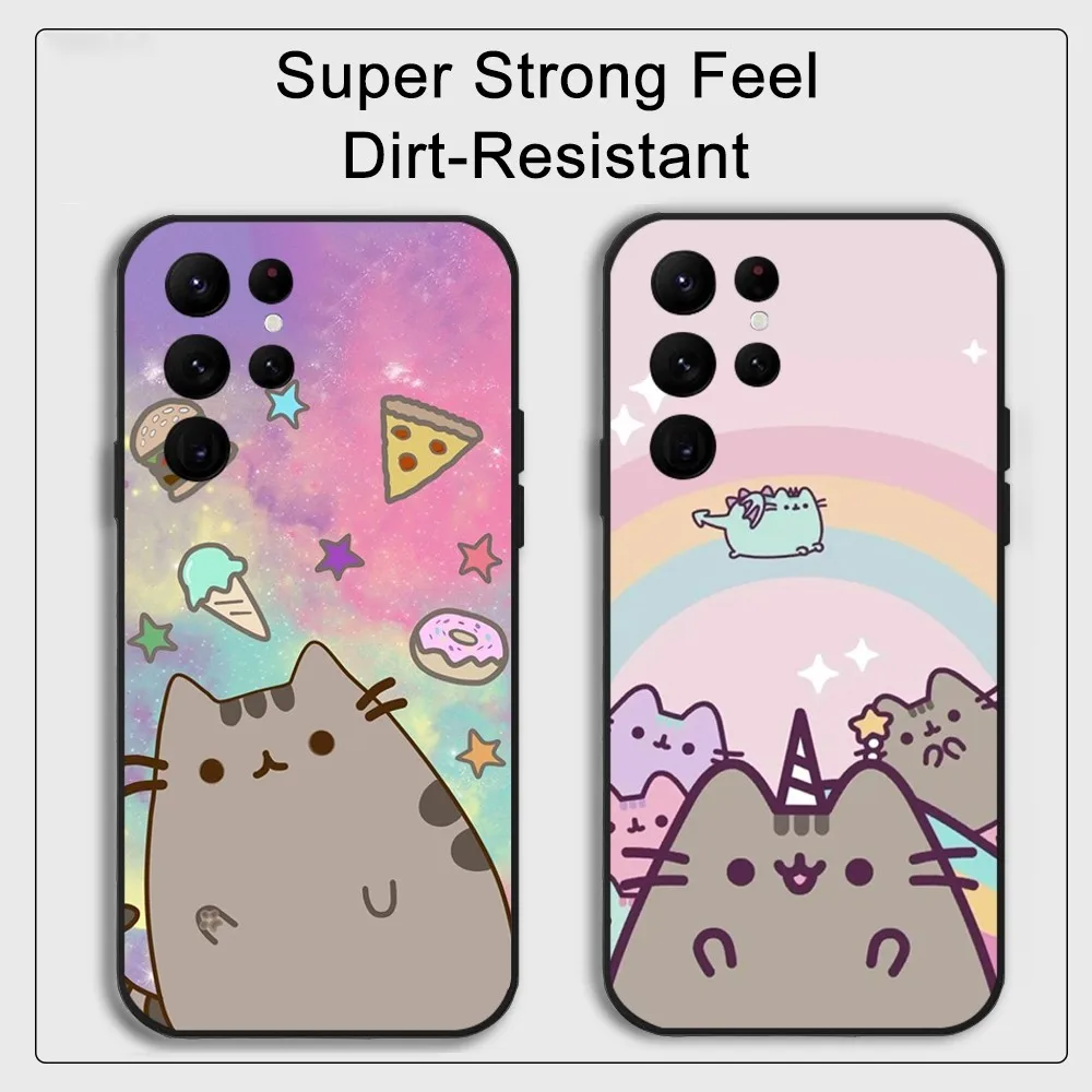 Cartoon P-Pusheens Cute Cat IMD Phone Case Samsung S series s20 s21 s22 s23 s24 FE Plus Ultra TPU Soft to Skin-friendly case