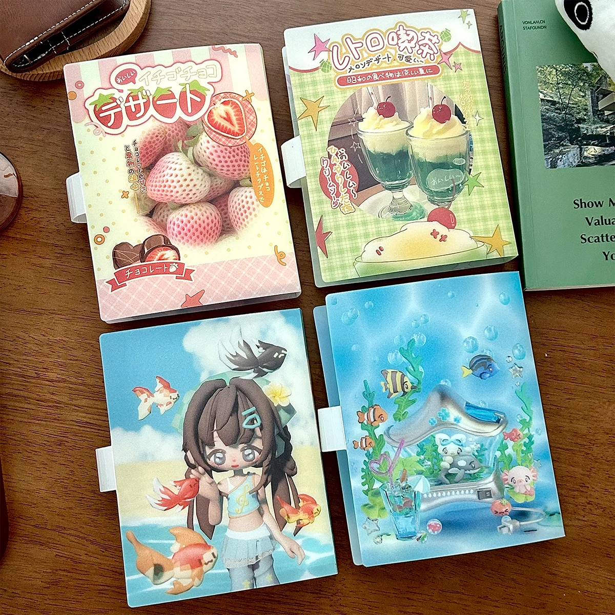 A6 Storage Album Stitched Summer Kawaii Folder Cute Sticker Storage for Scrapbooking Material Storage 40P