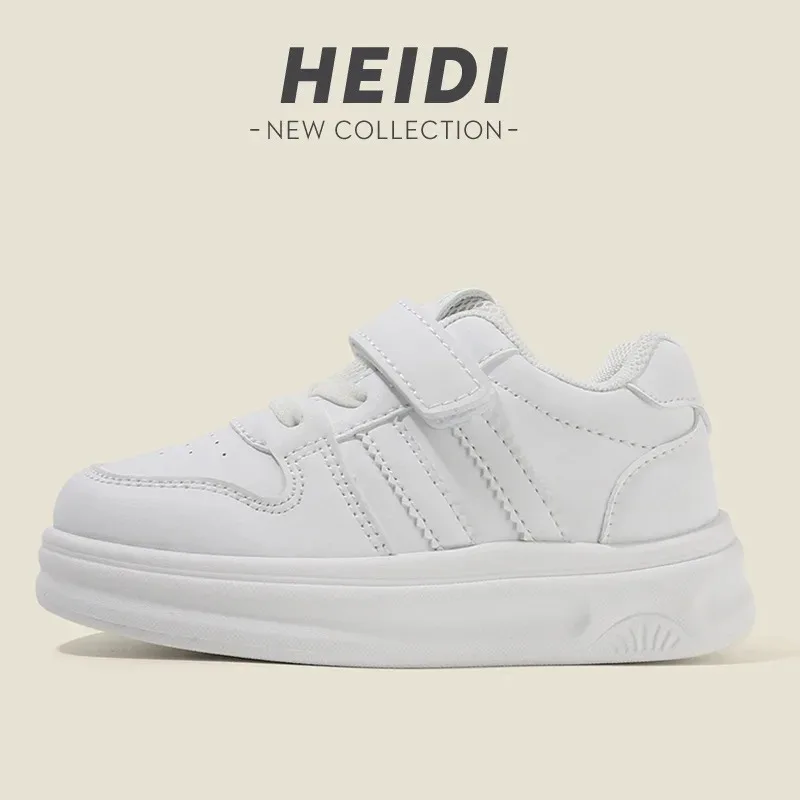 

Children Spring Autumn Solid Color Sneakers Girls Lightweight Non Skid White Shoes Boys Casual Soft Soled Breathable Board Shoes