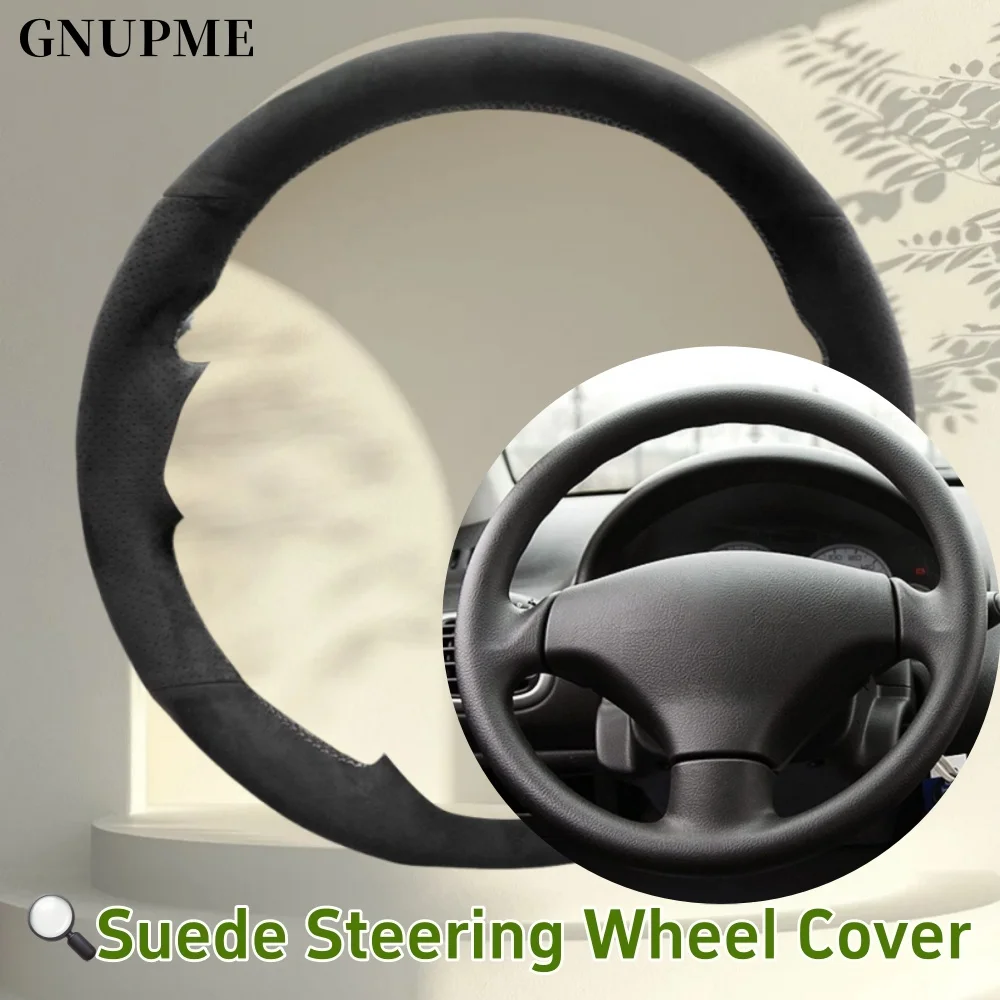 

Custom Car Steering Wheel Cover Suede For Peugeot 206 1998-2005 206 SW 2003-2005 206 Car Steering Wrap Car Interior Accessories