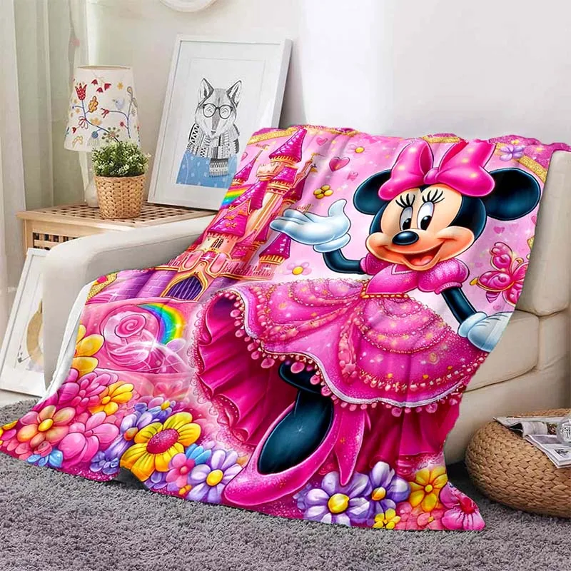 Minnie Mickey Mouse Fashion Blanket for Sofa King Size Soft Flannel Throw Fluffy Bed Blanket New Born Winter Blanket Girl Kid