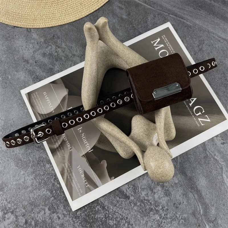 Suede Leather Belt Women's Vintage PU Leather Bag Corset Female Cummerbund Coat Waistband Dress Decration Narrow Belt  J1665