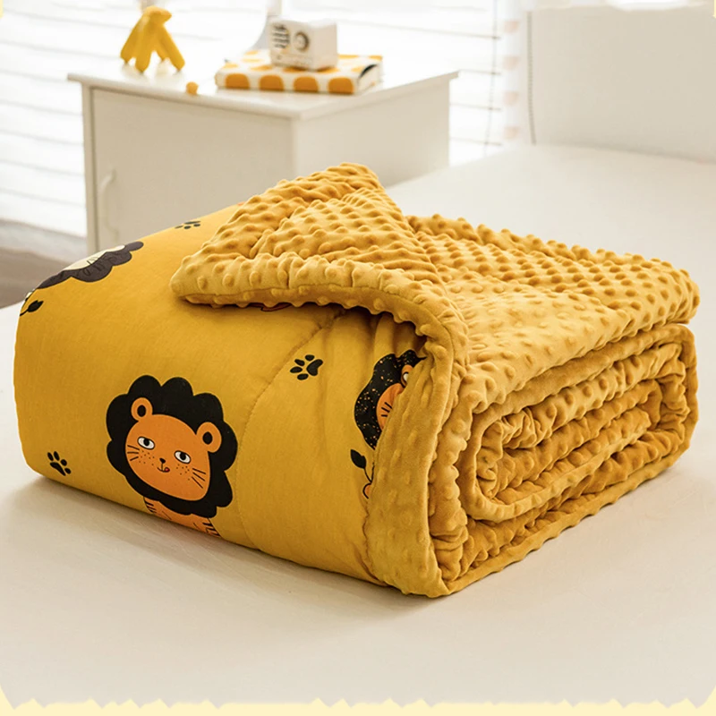 Pure Cotton Soothe Doudou Quilt Blanket Bedding Cotton Quilt Retro Floral Double Autumn and Winter Washable Soybean Spring Quilt