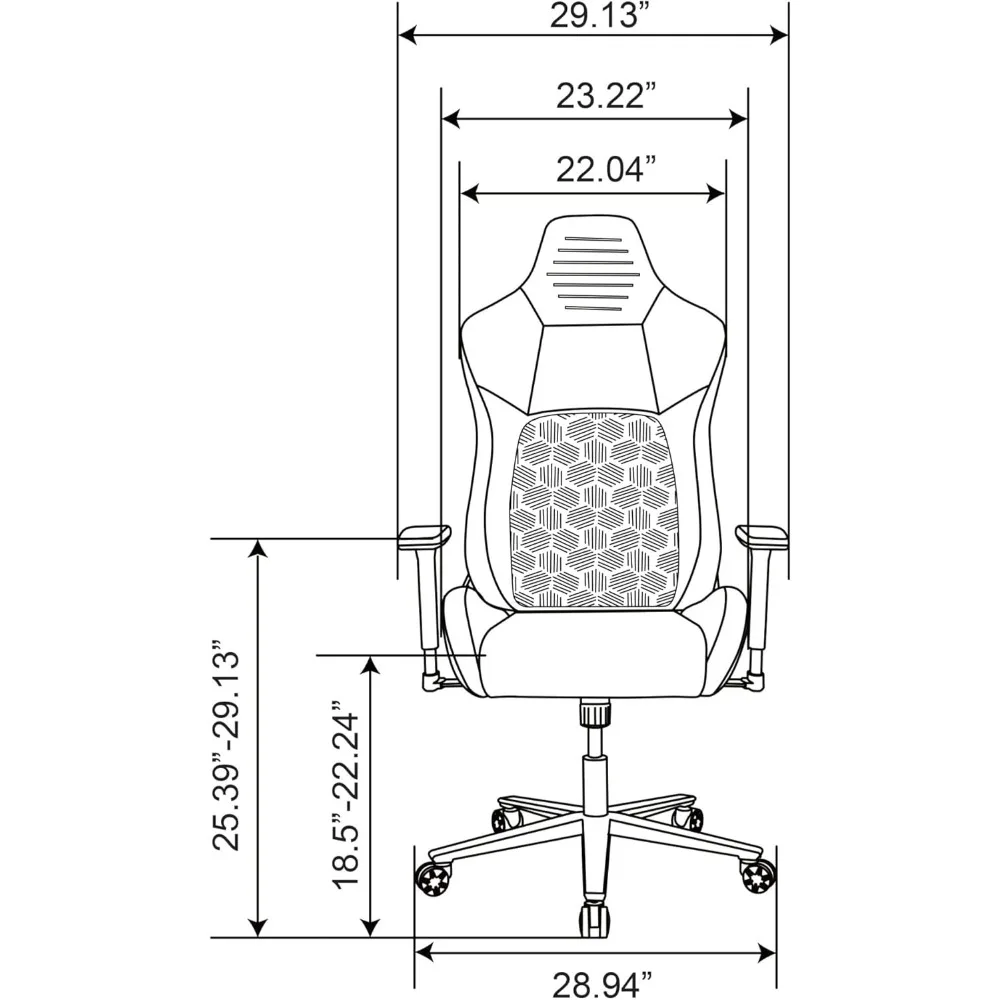 ™   كرسي مكتب ألعاب مريح من الجلد الصناعي عالي الظهر من Vertex، أسود، متوافق مع BIFMA