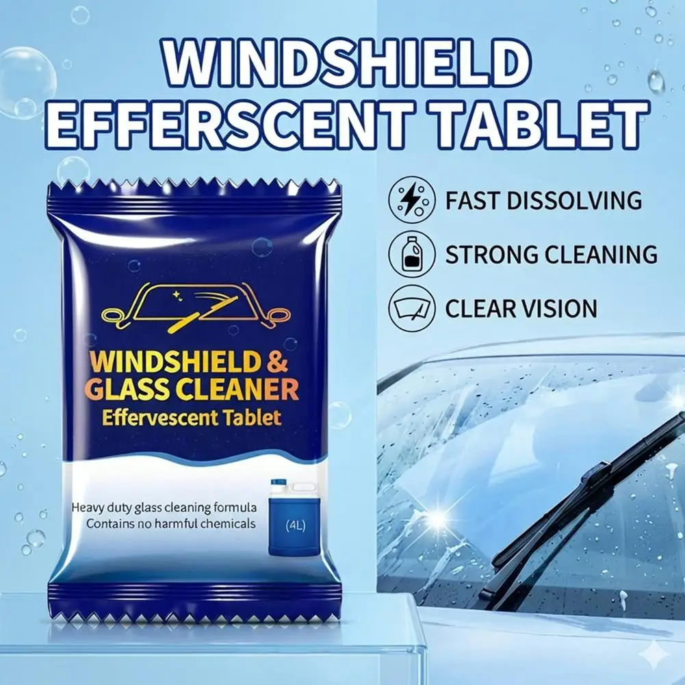 Car Windshield Washer Effervescent Tablets Powerful Oil Film Remover Streak Free Glass Cleaner Cleaning Tablets For Auto Window view 6