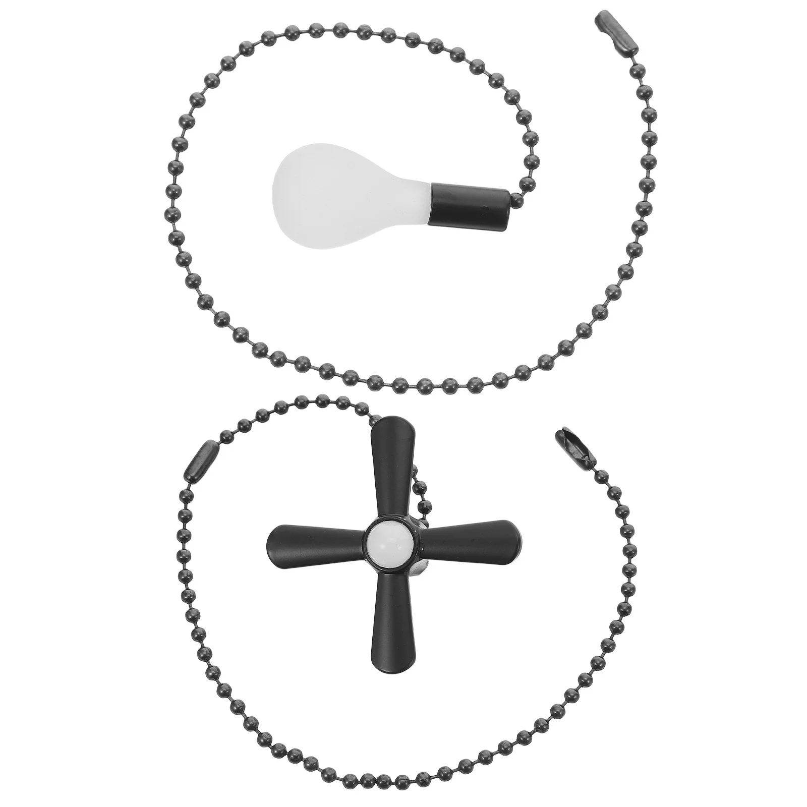 

2Sets Metal Ceiling Fan Chain Extension Pull Cord Replacement for Fan and Light Pulls Bathroom Living Room Use