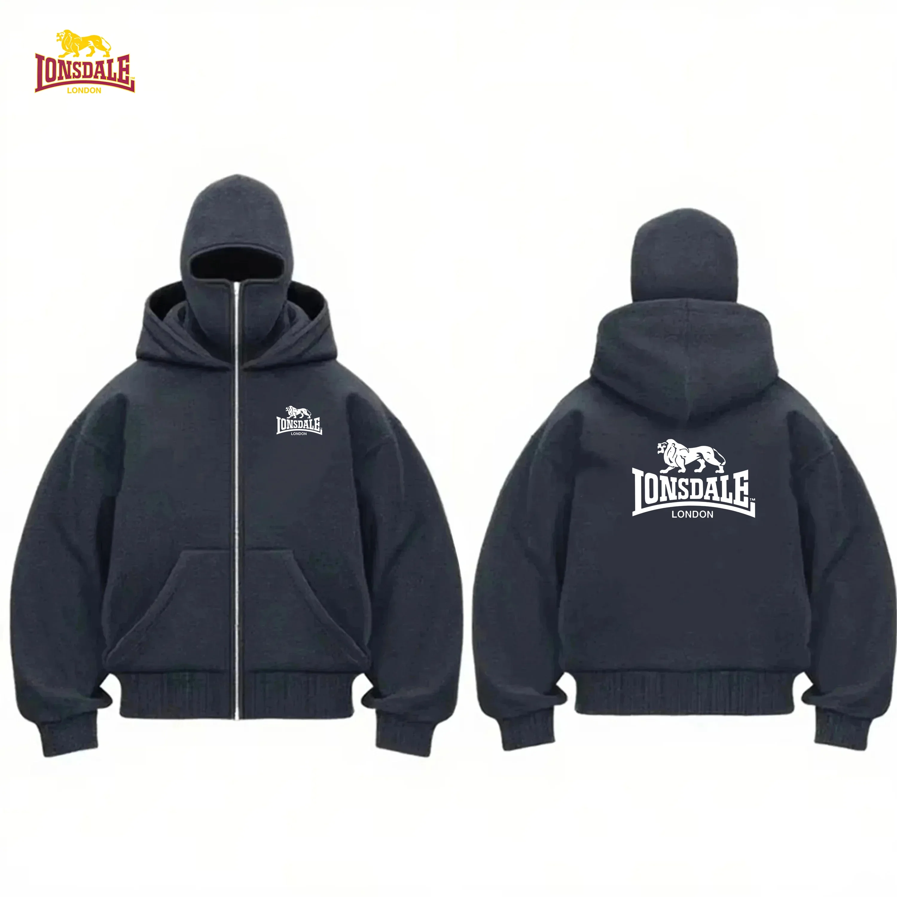 New Men's Hooded Sweatshirt with Zipper, Autumn and Winter Prints, Casual Sports Shirt, Casual Sports Shirt with Street Cap and