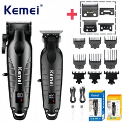 Kemei KM-2290 2293 Professional Cordless Hair Clipper,Detailing Trimmer,Zero-Gap Hair Clipper for Men's Haircut and Styling Kit