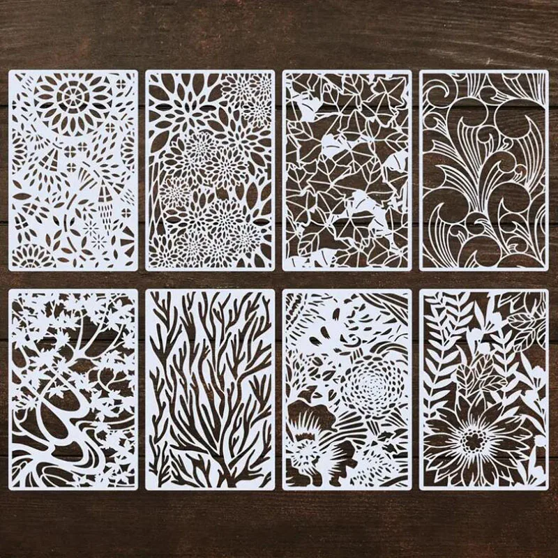 

28*18cm Flower Texture Coloring Embossing Stencils DIY Skeleton Sketchpad Patterns Holiday Painting Template Decorative Reusable