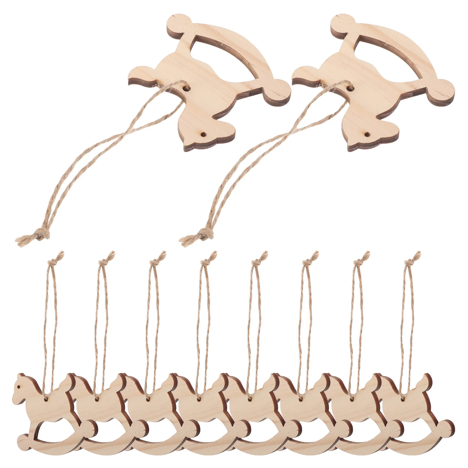

10Pcs Christmas Wooden Hanging Pendant Creative Cutouts DIY Shapes Decorative Props for Tree Festive Decor Wooden Cutouts