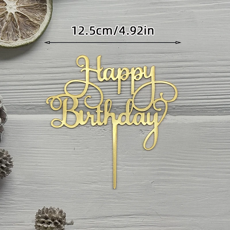 Rose Gold Alles Gute zum Geburtstag Kuchen Topper Acryl Brief Cupcake Topper Für Jungen Geburtstag Party Tasse Kuchen Topper Dekorieren Liefert – Detail 9