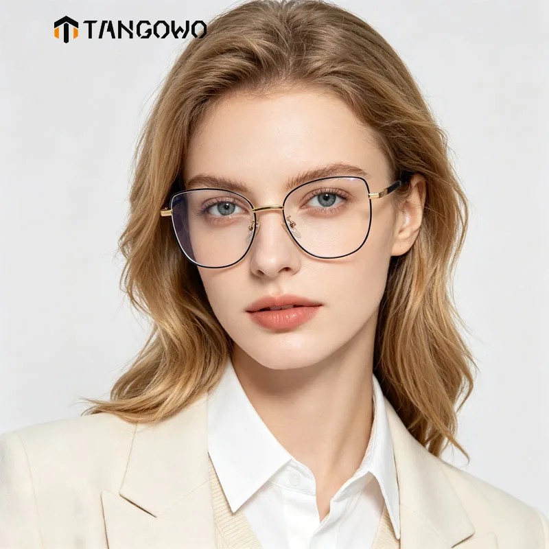 TANGOWO Woman`s Eyeglasses Anti Blue Light Glasses Reading Glasses With Optical Lenses Customizable Prescription Glasses-1 to -4