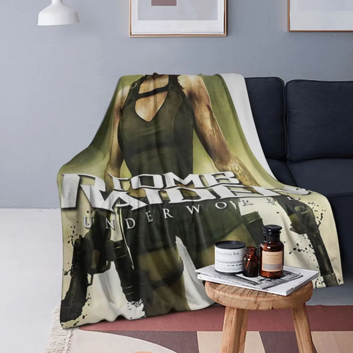Tomb Raider Lara Croft Games Angelina Jolie Gaming Rise Reboot Croft Manor Blankets Warm Throw Blanket Cover for Bed room Couch