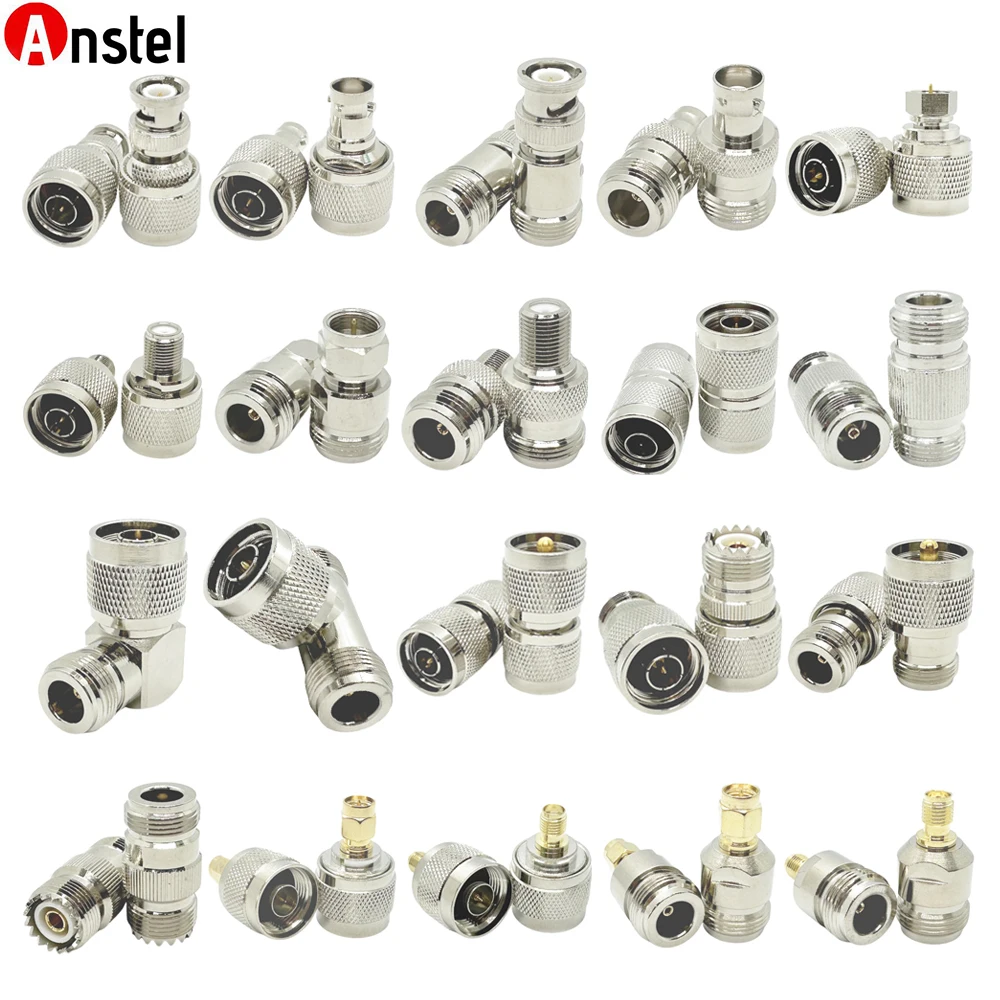 

Pure Copper N Type RF Coaxial Adapter N Male Female to N SMA BNC UHF PL259 SO239 F Straight Right Angle Converter