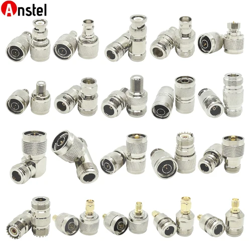 Imagen 1 del producto Adaptador Coaxial RF tipo N de cobre puro, convertidor de ángulo recto N macho hembra a N SMA BNC UHF PL259 SO239 F