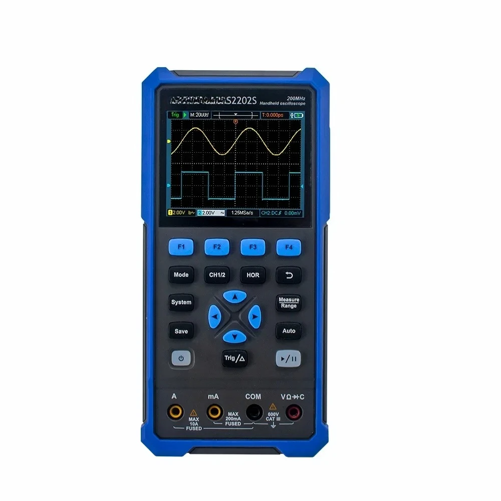 

HDS2202S Digital Oscilloscope 2 Channels 200Mhz Bandwidth Portable 3 in 1 USB Osiclloscopes + Multimeter+Waveform Generator