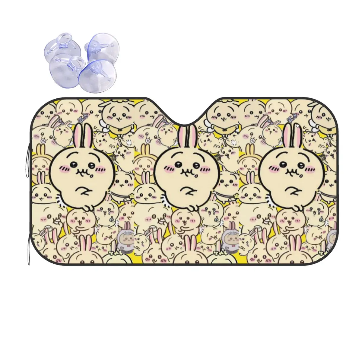 

Custom Funny Cartoon Chiikawaes Car Windshield Sunshade Front Windshield Sun Shade Visor